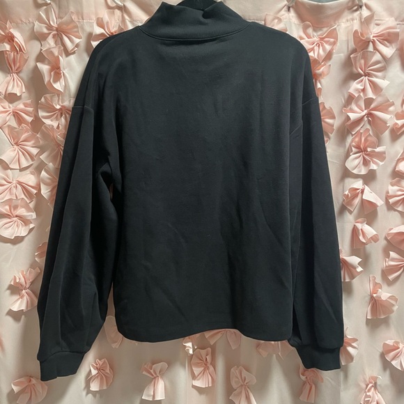 LOFT Large NWT Black Mock Neck Sweatshirt - Picture 2 of 6